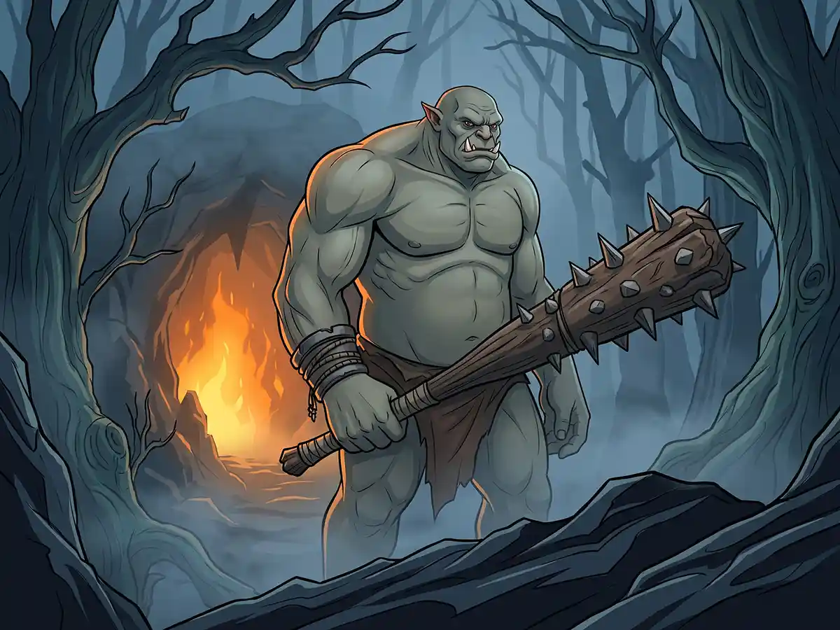 A massive, brutish fantasy ogre wielding a wooden club