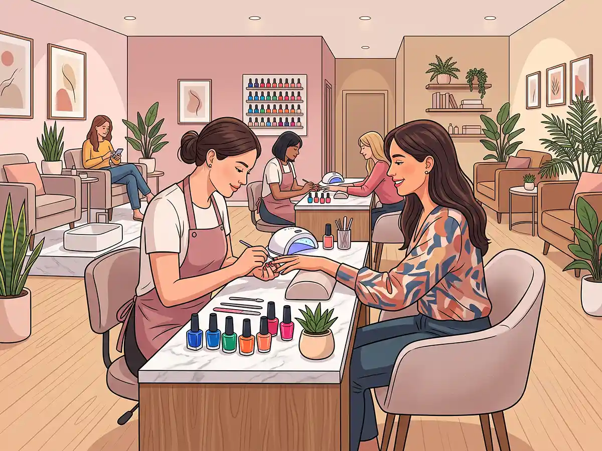 Aesthetic modern nail salon branding and signage concept