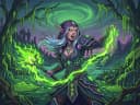 An aristocratic Nightborne mage casting arcane magic in the Nighthold